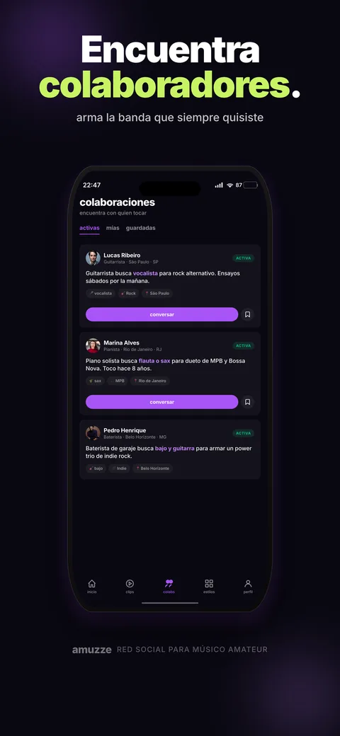 Encuentra colaboradores.
