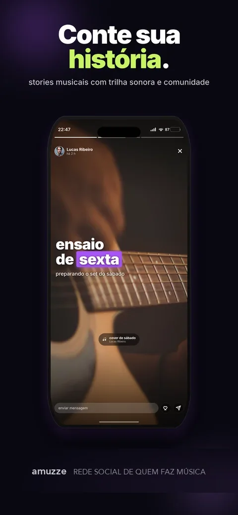 Conte sua história.